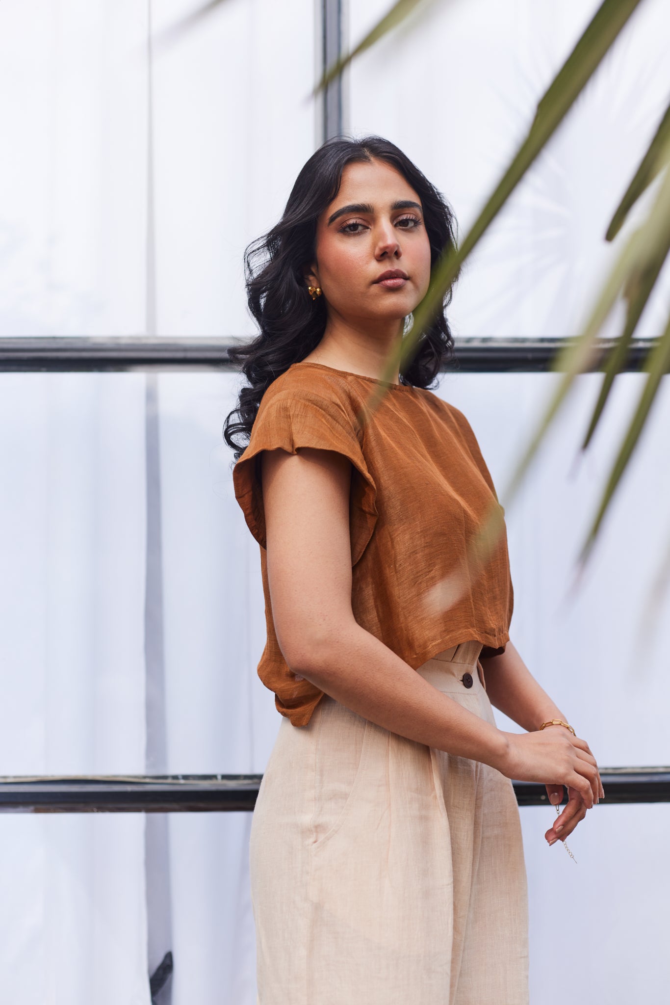 Carnaby Street Crop Top- Brown