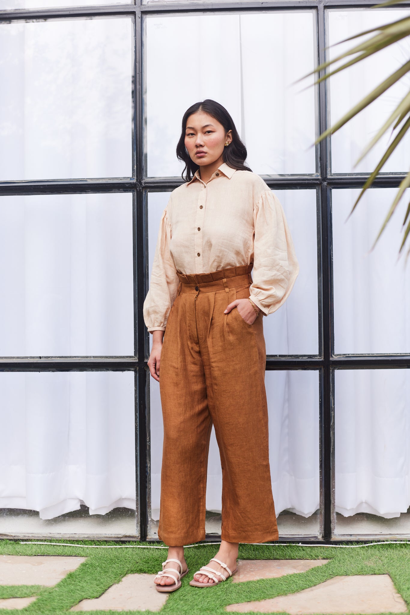 London Eye Linen Shirt- Beige