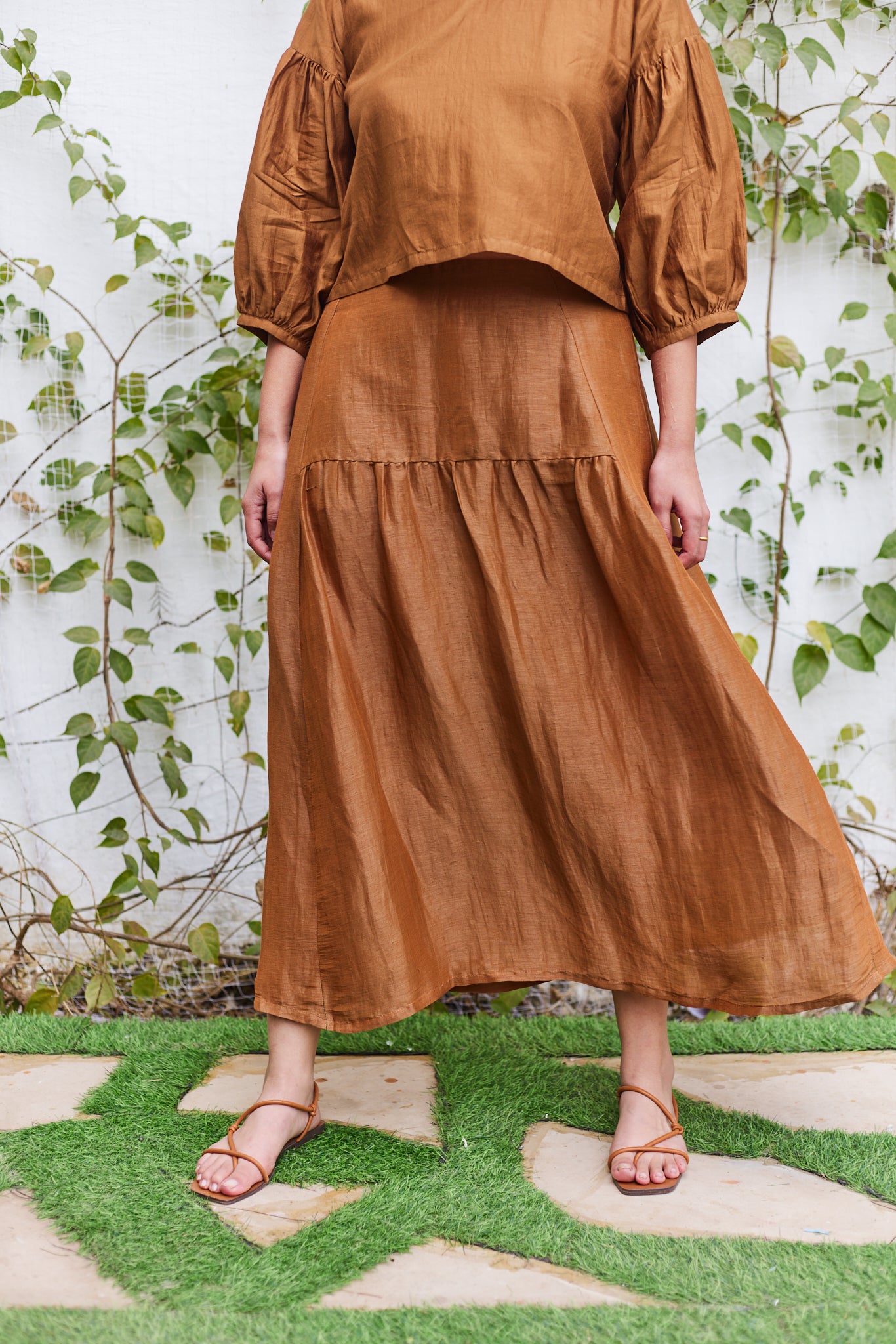 Thames Tide Skirt- Brown