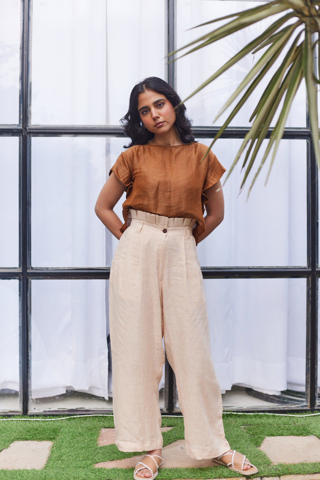 Carnaby Street Crop Top- Brown