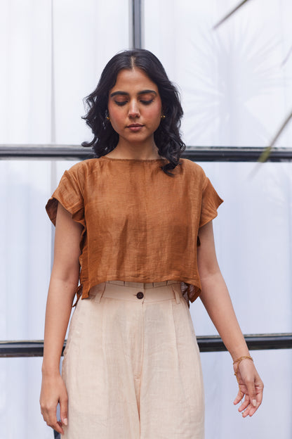 Carnaby Street Crop Top- Brown