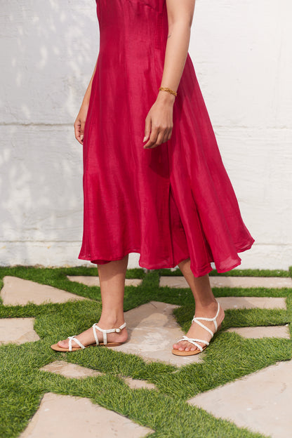 Soho Sunshine Dress- Pink Linen Silk