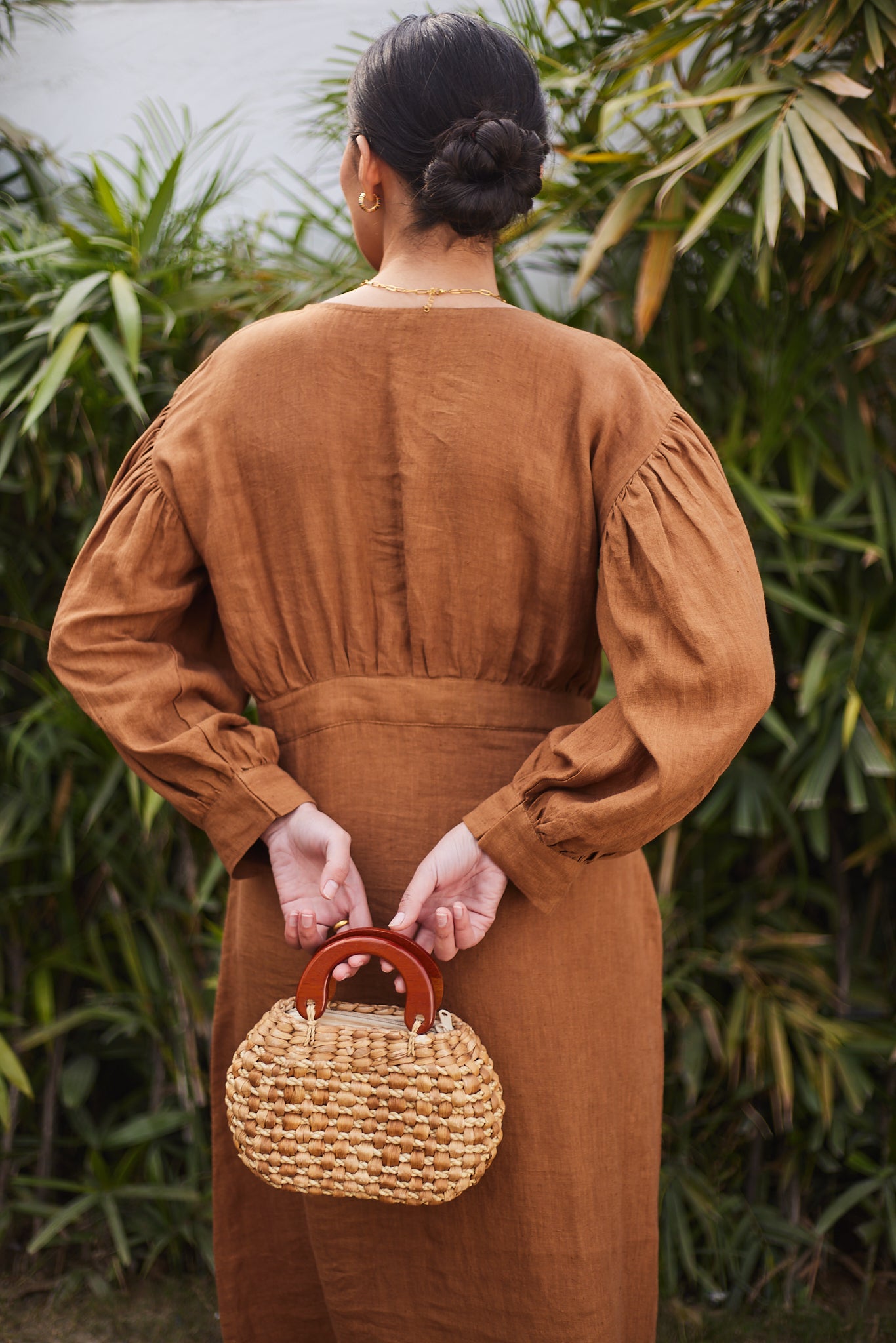 Mayfair Maxi Dress- Brown Linen